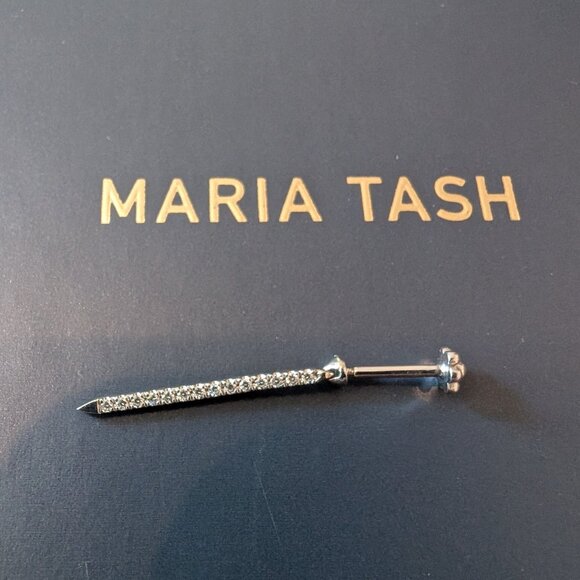 Maria Tash Jewelry - **Brand New** Maria Tash 18mm Diamond Eternity Bar Charm Threaded Stud Earring